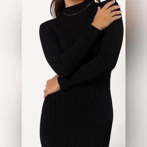 Petal & Pup Black Long Sleeve Turtleneck Dress